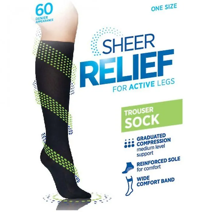 12 Pairs sheer relief womens knee high trouser socks stockings beige bulk h33087