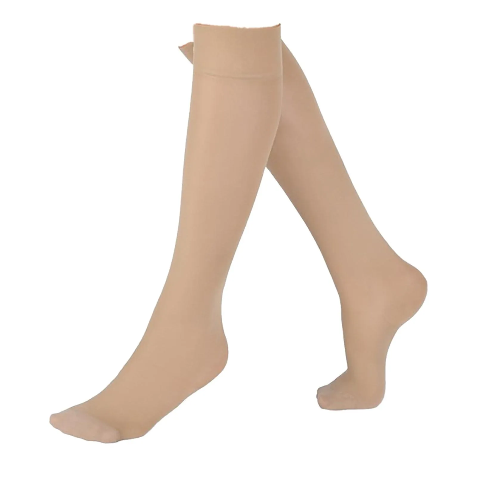 12 Pairs sheer relief womens knee high trouser socks stockings beige bulk h33087