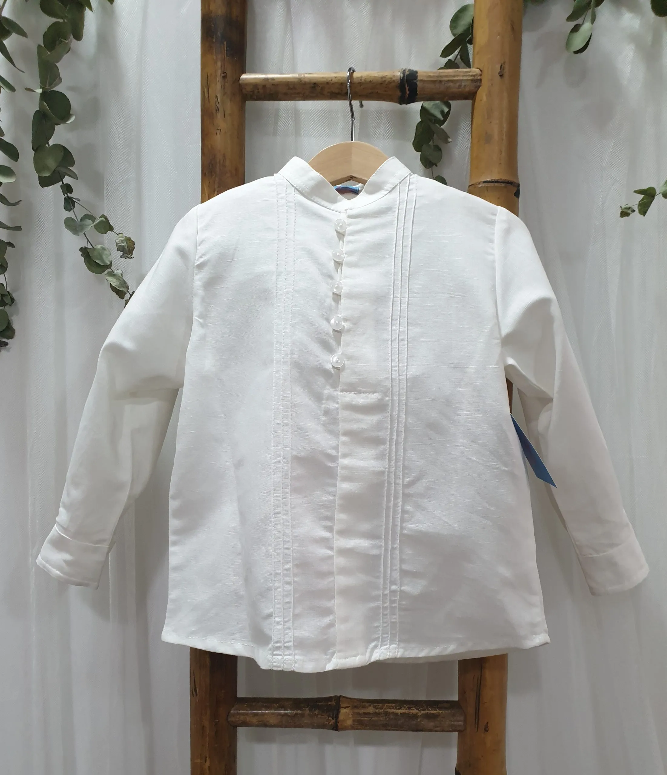 A Camisa niño ceremonia cruda jaretas R130461