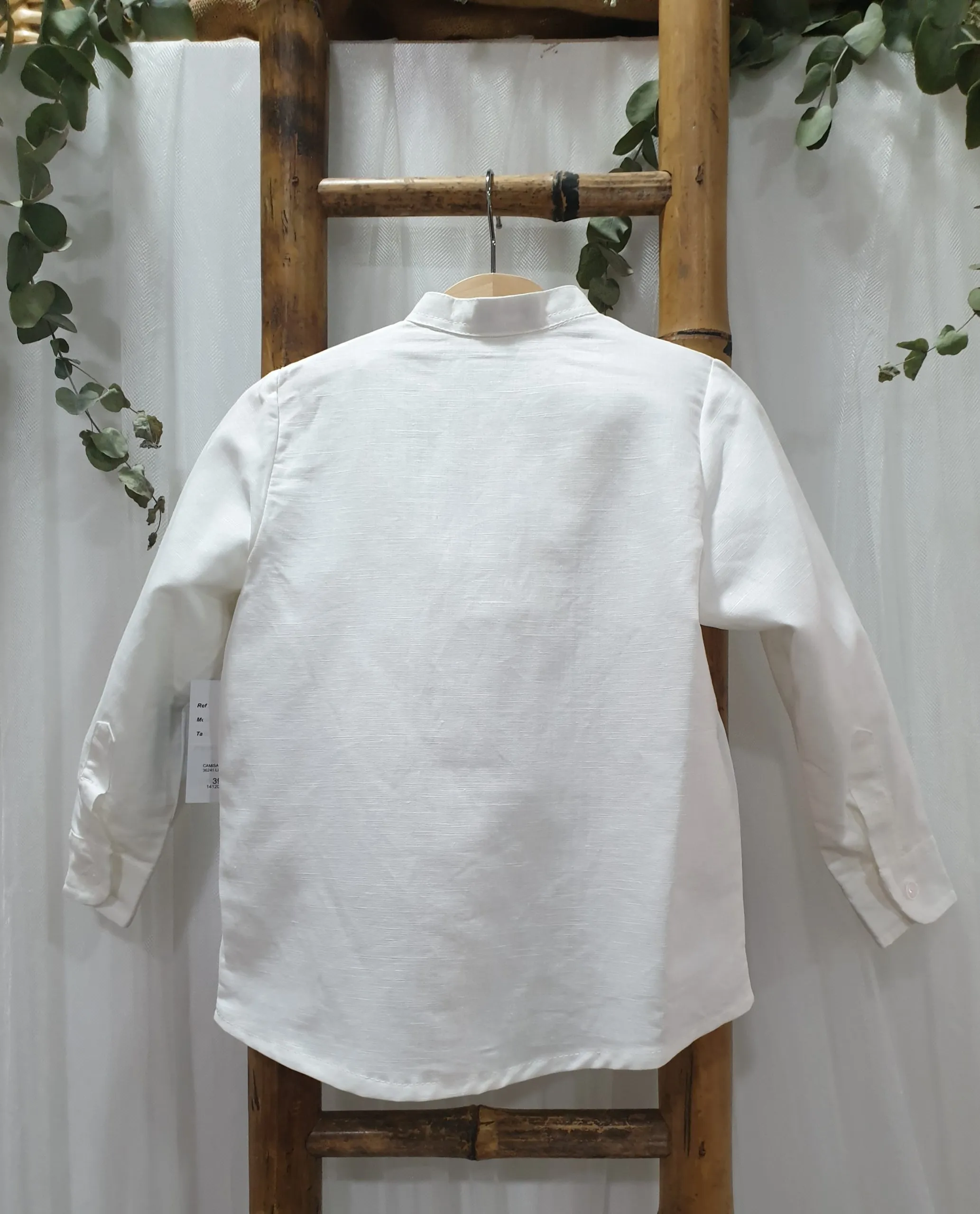 A Camisa niño ceremonia cruda jaretas R130461