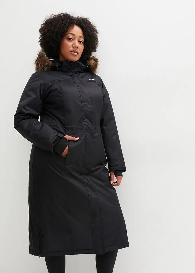 Abrigo para exteriores con pelo Negro