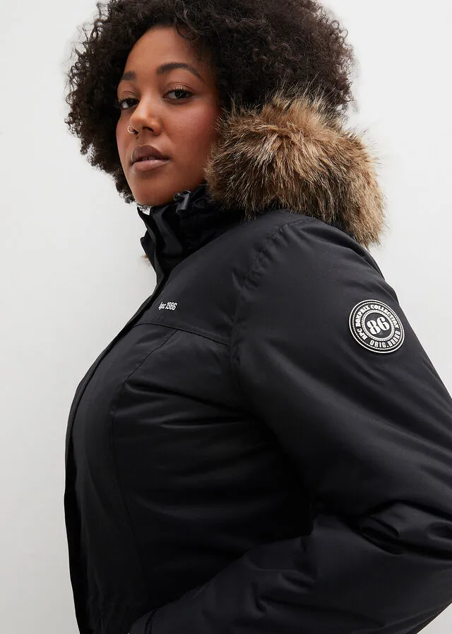 Abrigo para exteriores con pelo Negro