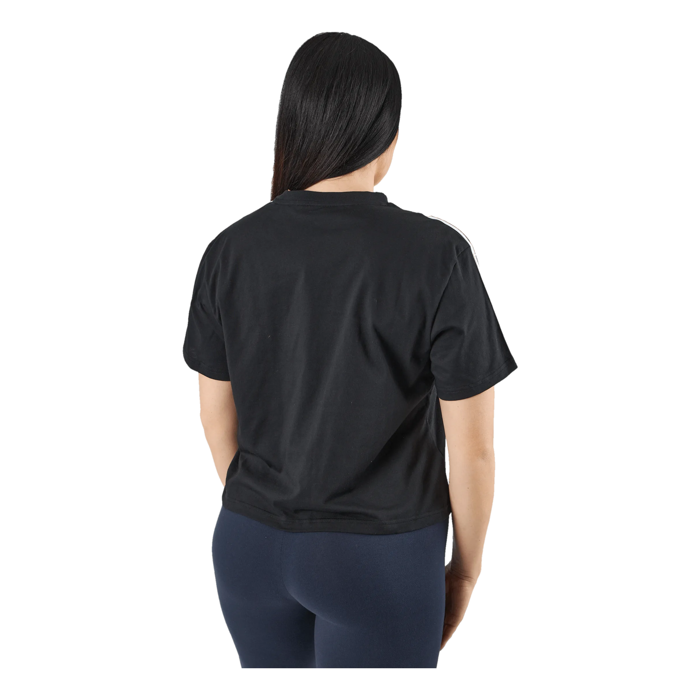 ADIDAS ESSENTIALS 3STRIPES SINGLE JERSEY CROP TOP BLACK