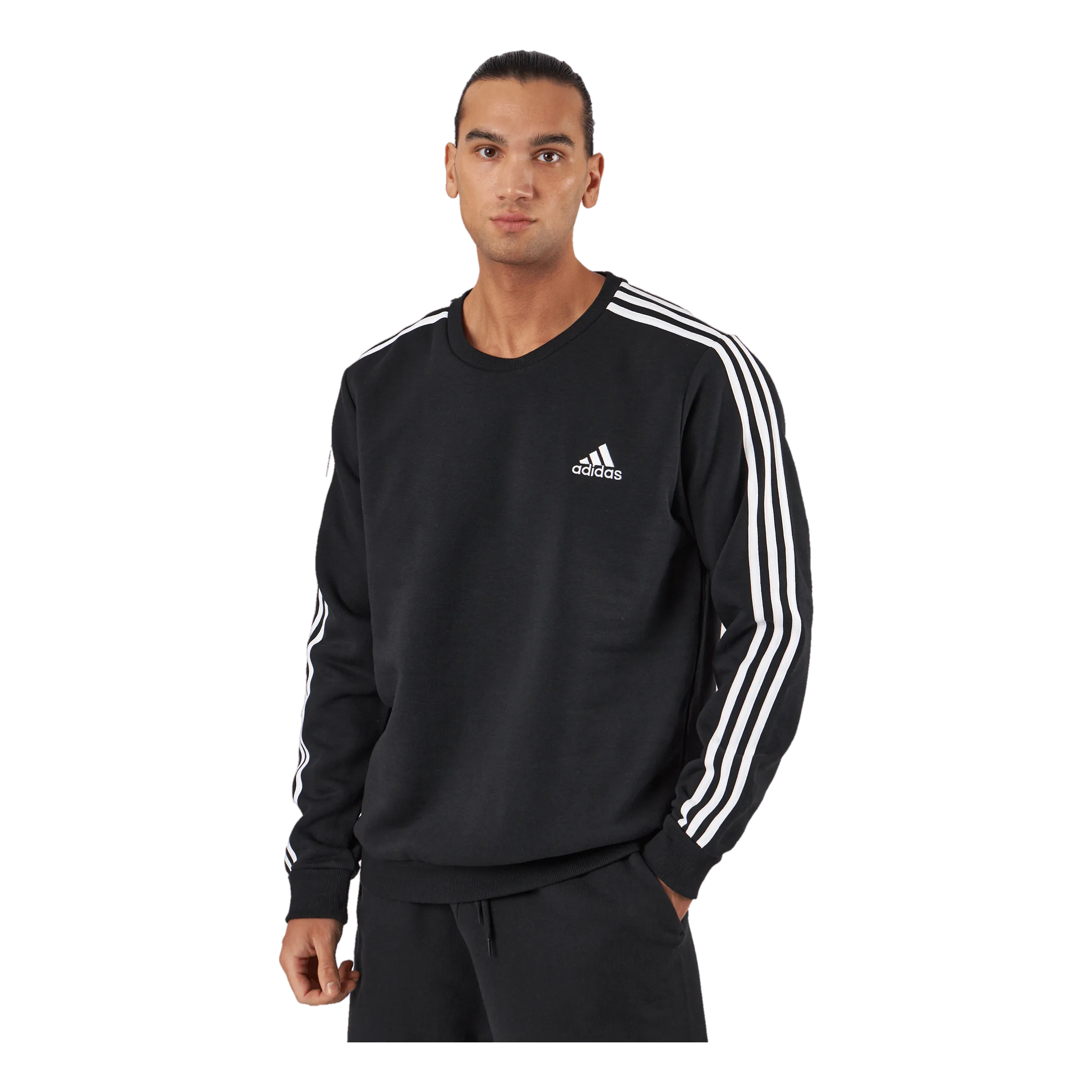 ADIDAS ESSENTIALS FLEECE 3STRIPES SWEATSHIRT BLACK