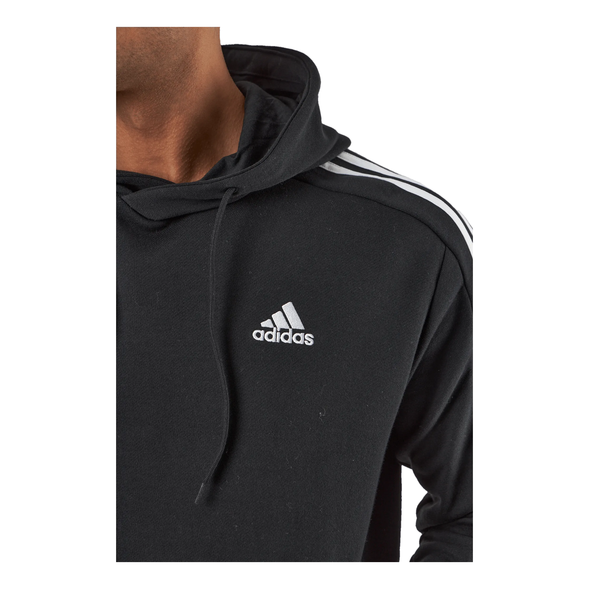 ADIDAS ESSENTIALS FRENCH TERRY 3STRIPES HOODIE BLACK