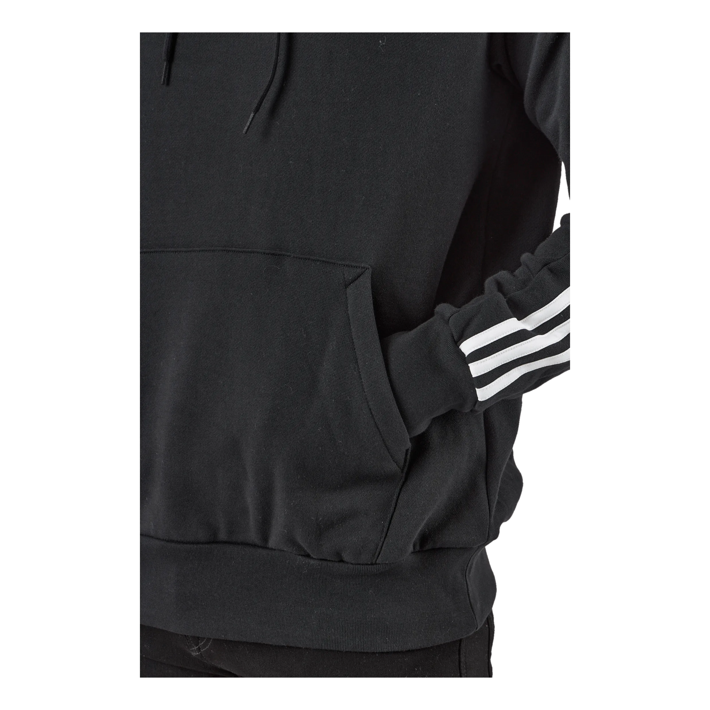 ADIDAS ESSENTIALS FRENCH TERRY 3STRIPES HOODIE BLACK