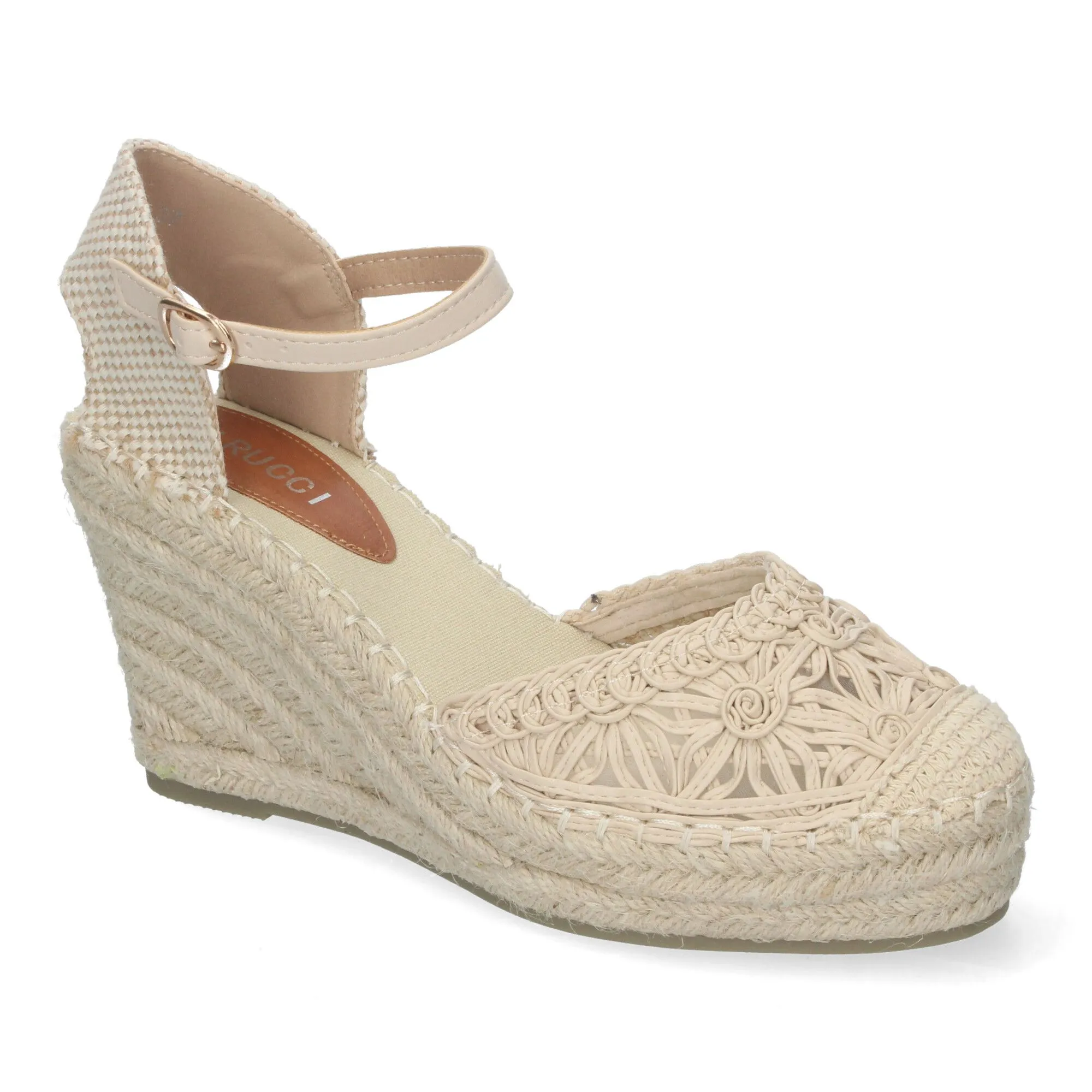 ALPARGATAS DE CUñA CóMODA EN YUTE MUJER ESTILO VALENCIANA BEIGE VRA851