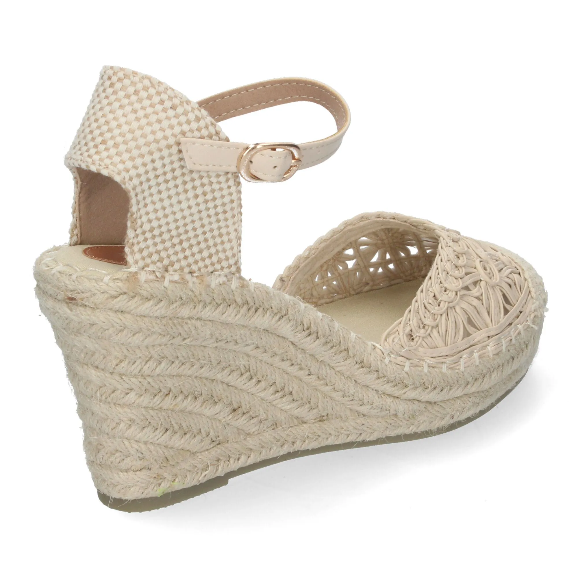 ALPARGATAS DE CUñA CóMODA EN YUTE MUJER ESTILO VALENCIANA BEIGE VRA851