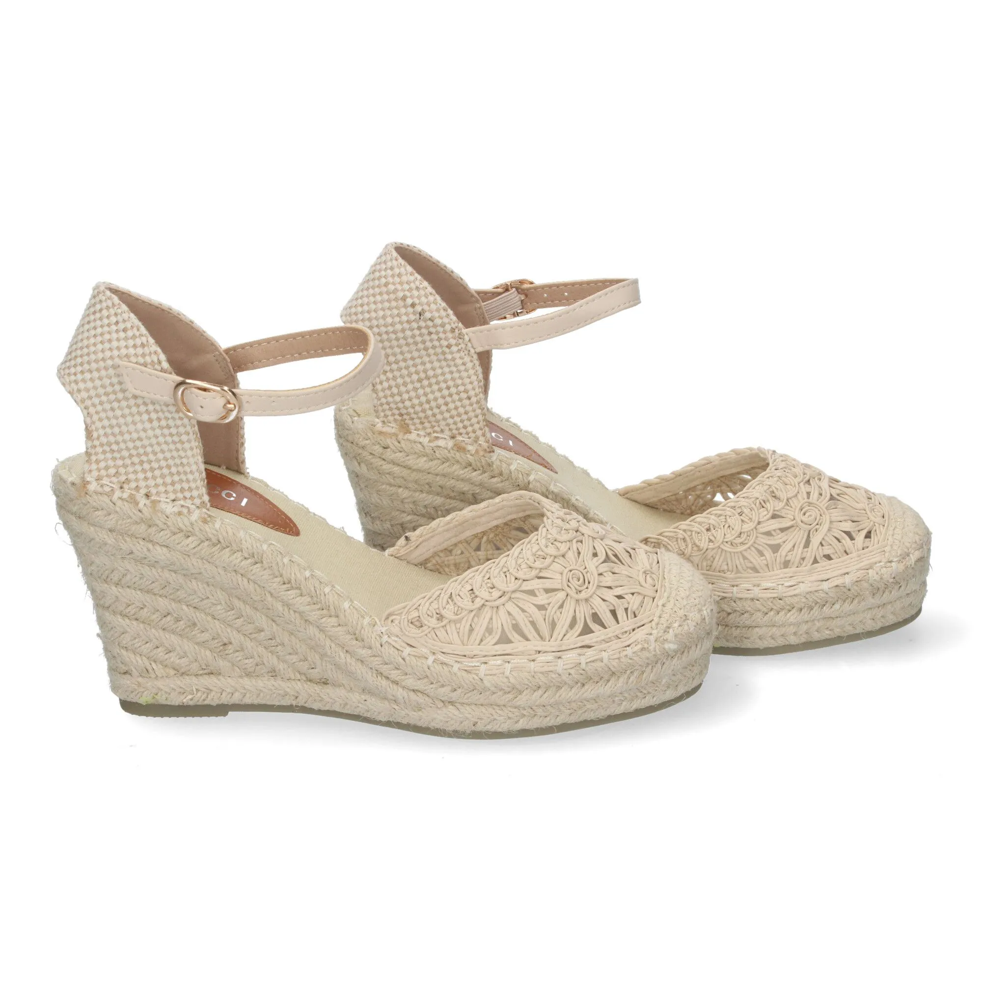 ALPARGATAS DE CUñA CóMODA EN YUTE MUJER ESTILO VALENCIANA BEIGE VRA851