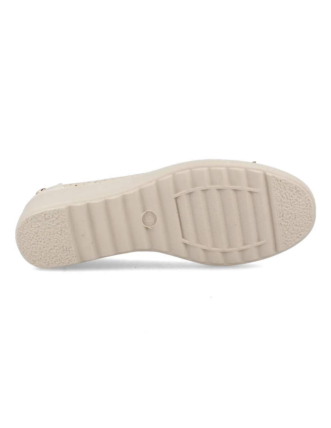 AMARPIES  BAILARINA CUñA PICADO LAZO BEIGE