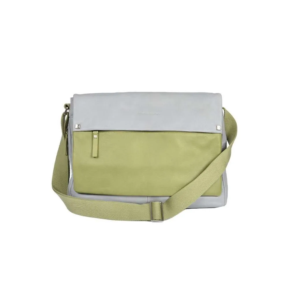 Bandolera Piquadro CA2985WO7 Color Verde y Gris