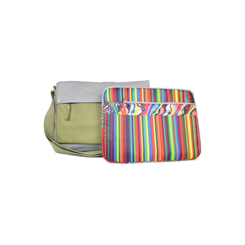 Bandolera Piquadro CA2985WO7 Color Verde y Gris