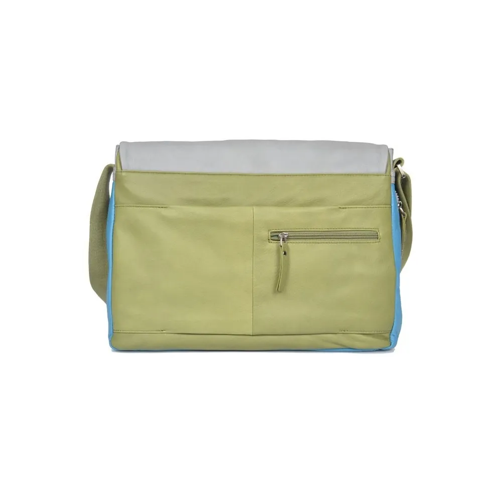 Bandolera Piquadro CA2985WO7 Color Verde y Gris