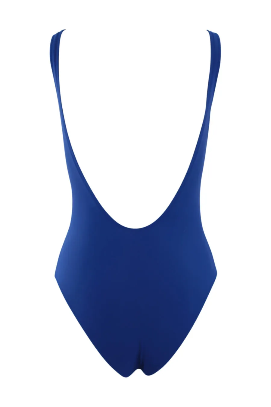 Bañador enterizo azul con logo doble pregunta negro