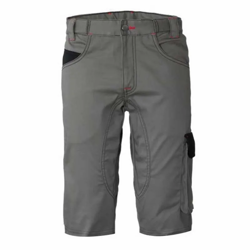 BERMUDA DE TRABAJO STRETCH STIFFER BICOLOR GRIS Y NEGRO  ROSSINI