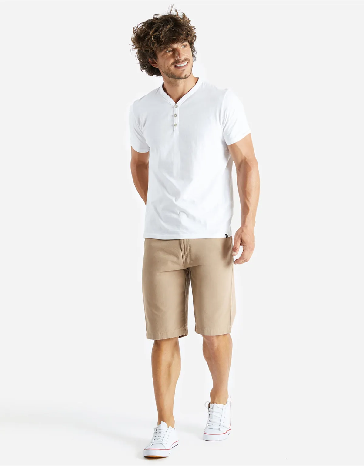 Bermuda drill regular fit beige