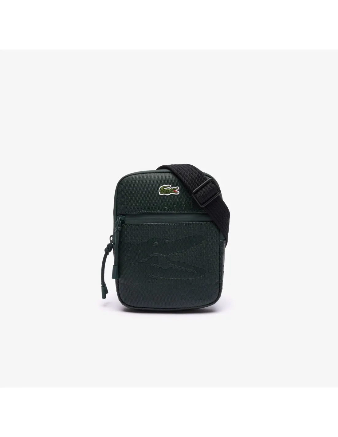 Bolso bandolera pequeño de hombre plano en piqué Lacoste
