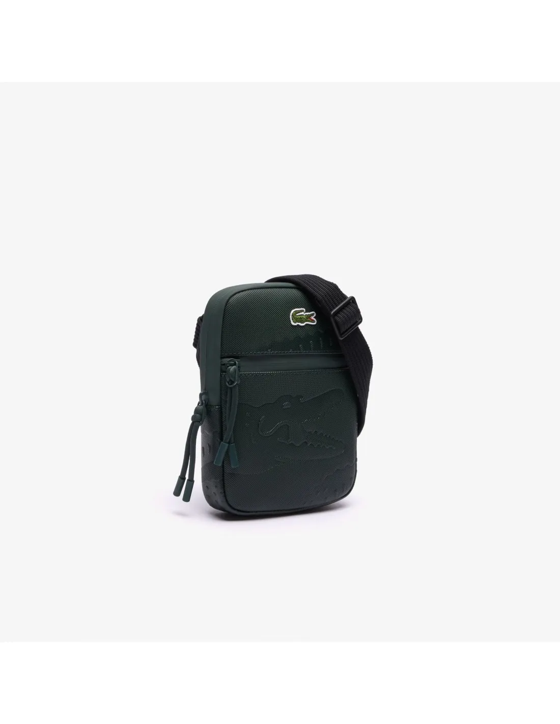 Bolso bandolera pequeño de hombre plano en piqué Lacoste