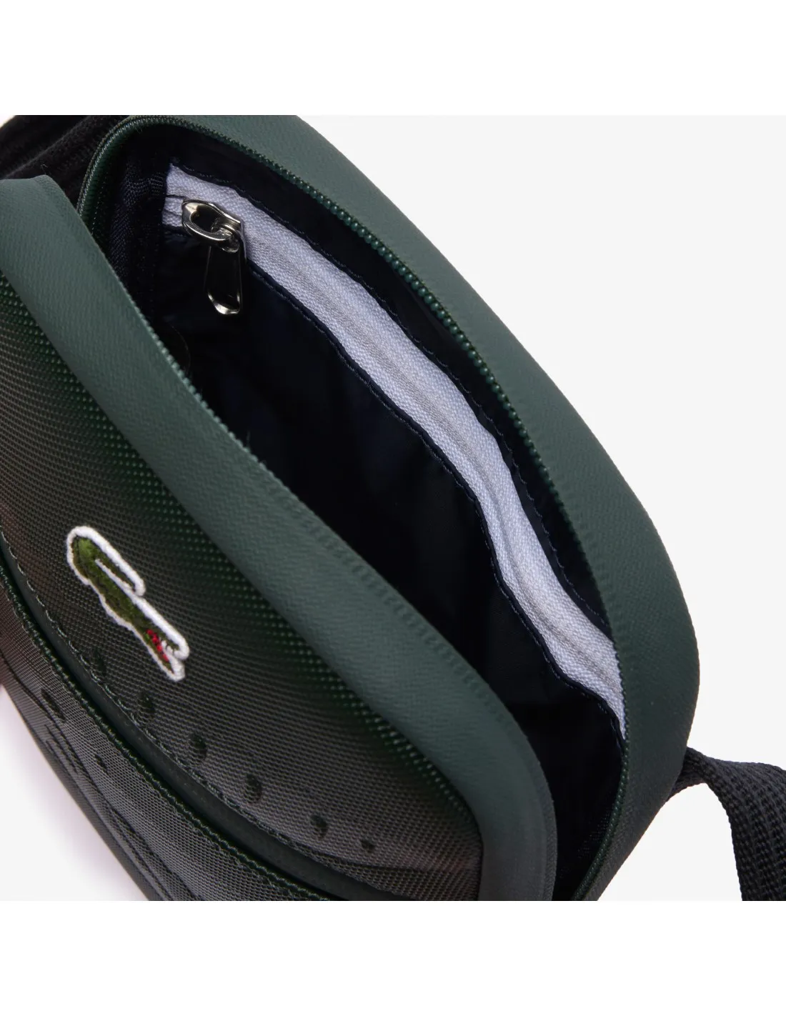 Bolso bandolera pequeño de hombre plano en piqué Lacoste
