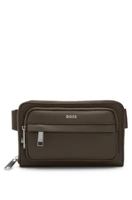 Bolso cruzado con estructura y ribetes de la marca