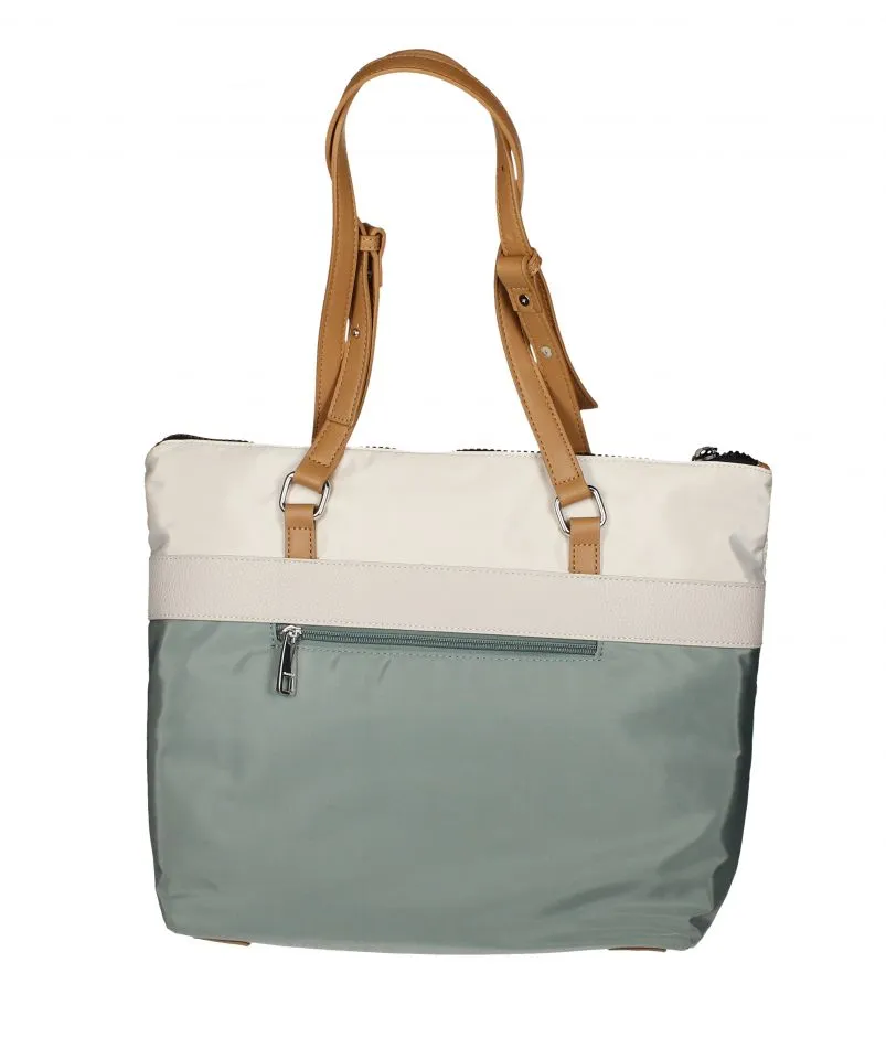 Bolso Nylon Verde Piezas Beig Asa Natural