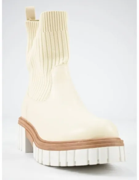 Bota beige calcetin