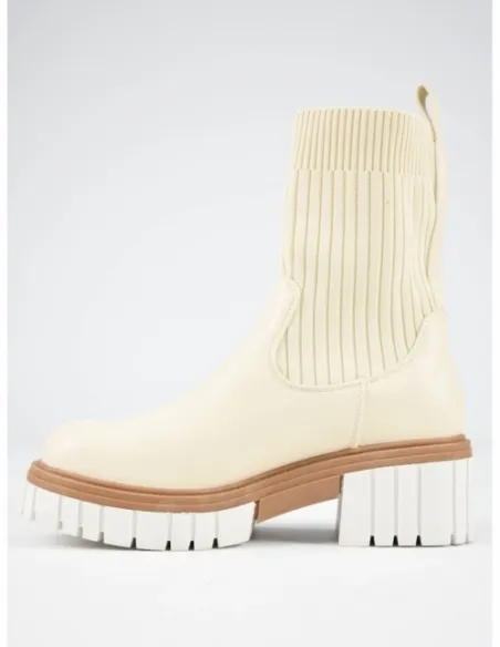 Bota beige calcetin