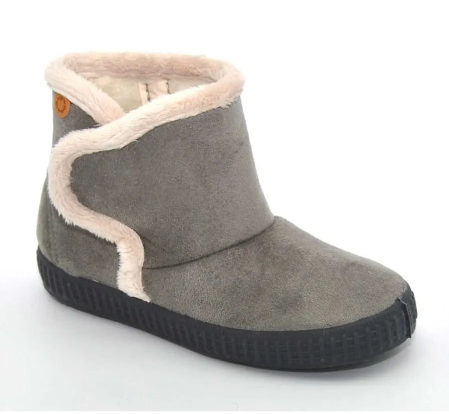 Botas australianas La Cadena color gris fabricadas a mano en España desde 1907 con velcro lateral muy calentitas