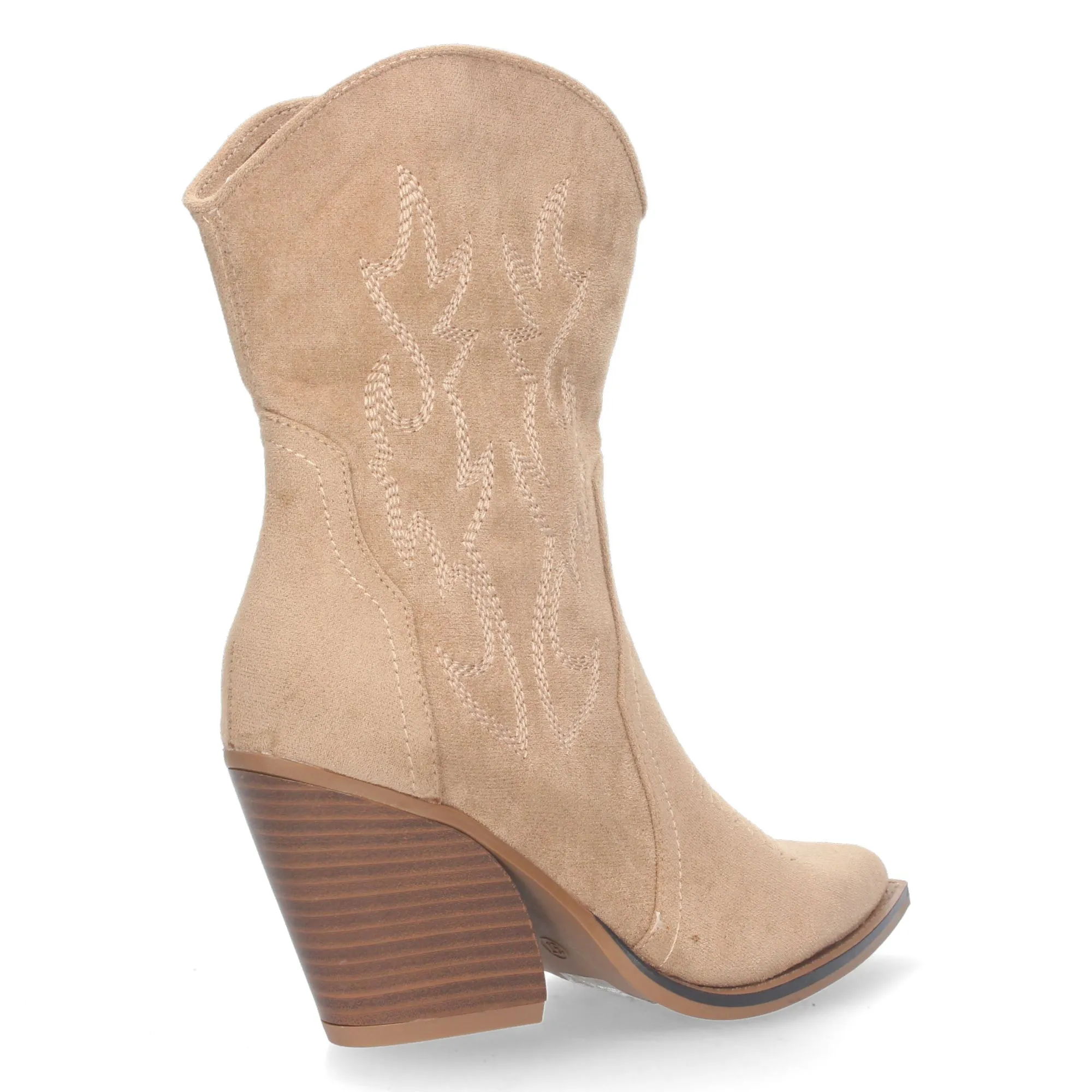 BOTINES COWBOY TACóN MEDIO MUJER COLOR BEIGE PARA MUJER 2A1410