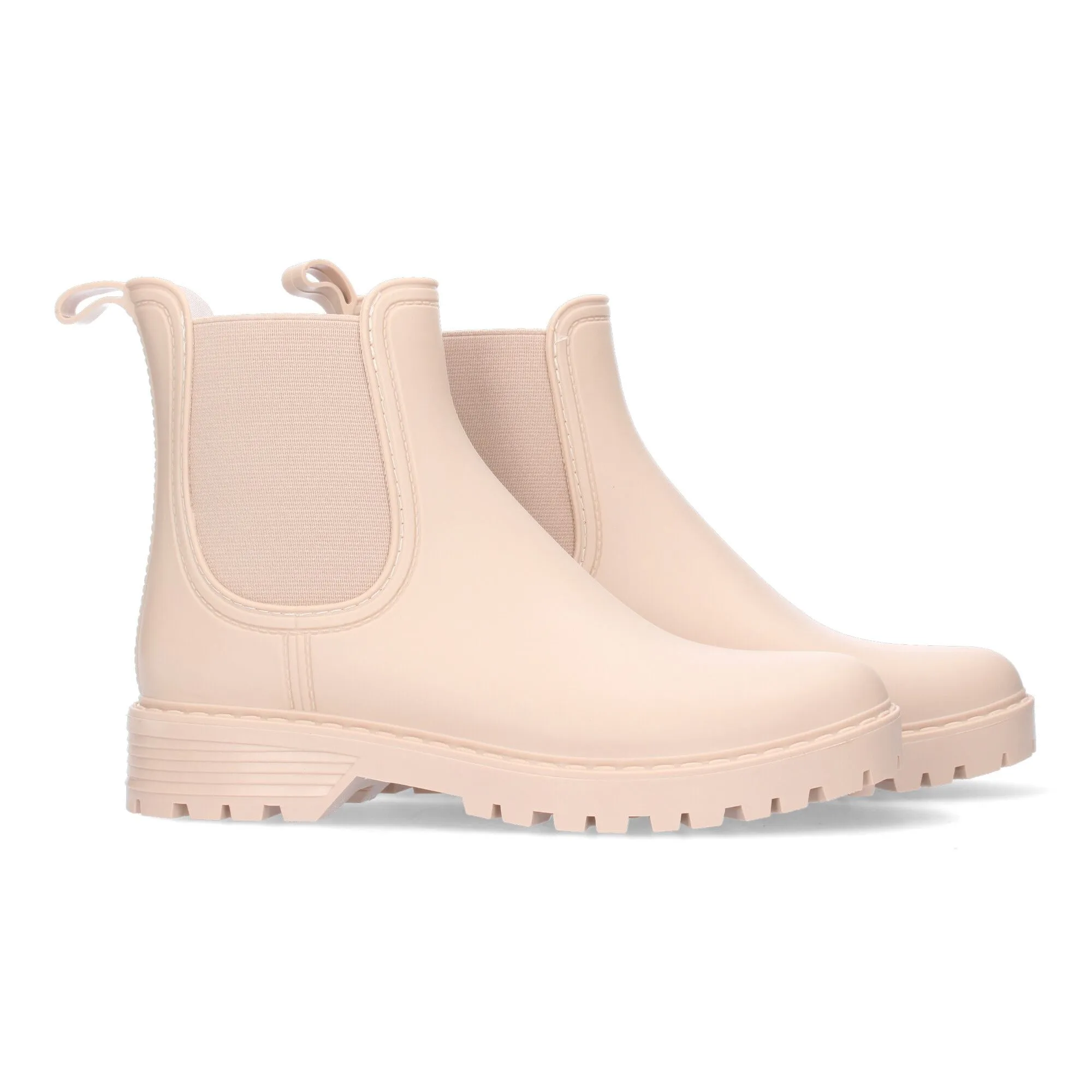 Botines cómods planos para mujer color beige 906