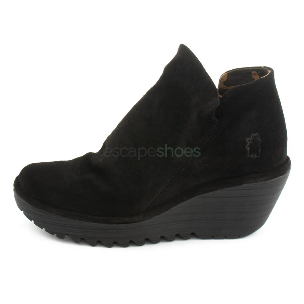 Botins FLY LONDON Yellow Yip Oil Suede Black P500505000
