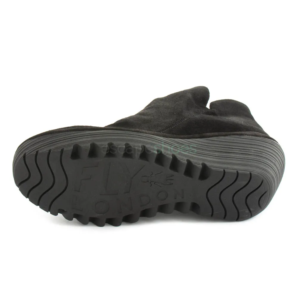 Botins FLY LONDON Yellow Yip Oil Suede Black P500505000