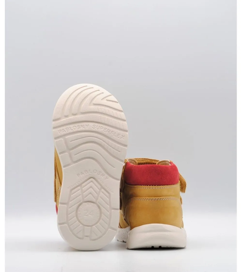 BOTÍN PABLOSKY NIÑO DOBLE VELCRO MOSTAZA 022880