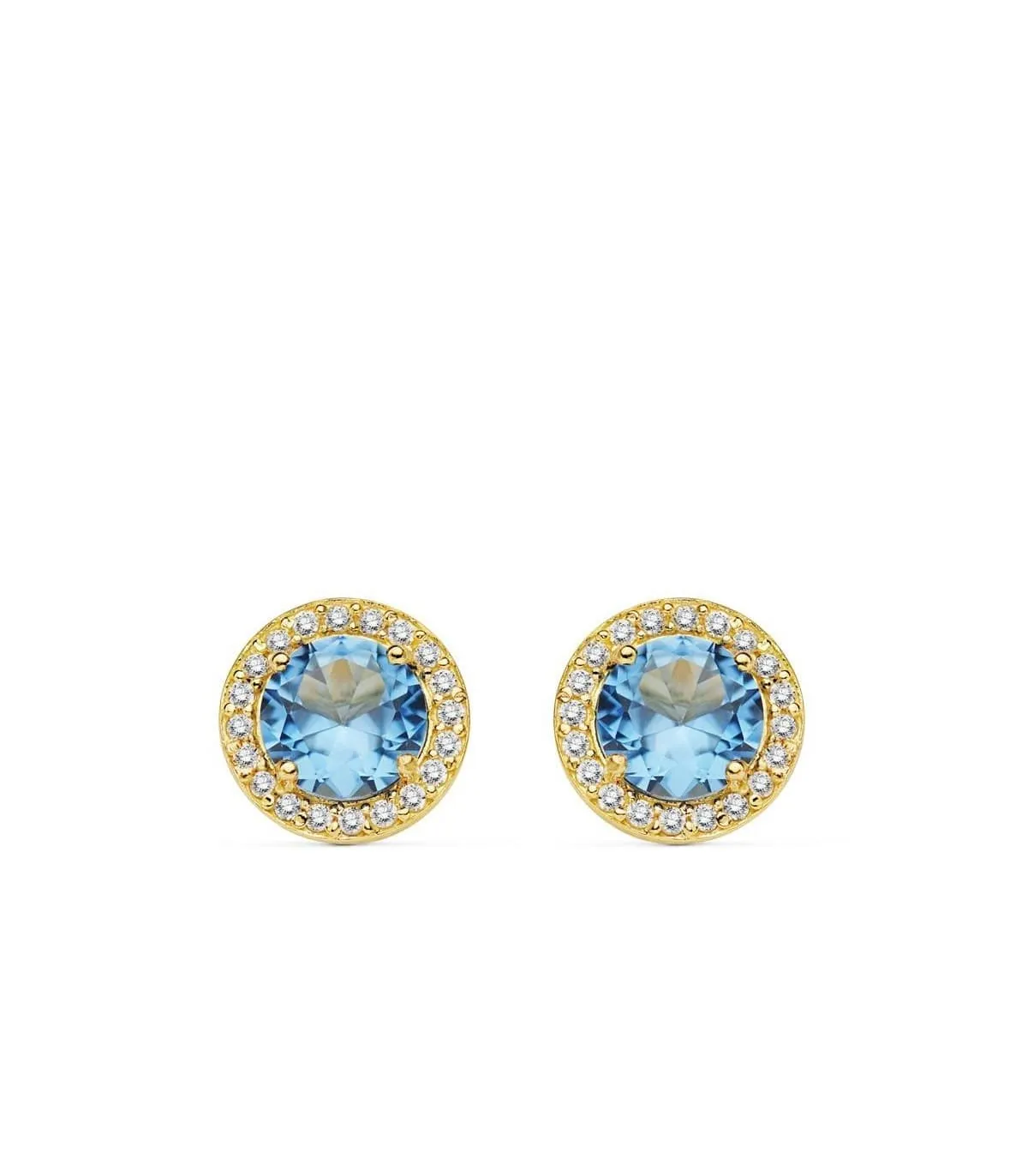 BOUCLES D'OREILLES SOR JAUNE CANDIDA AIGUEMARINE 18 CARATS