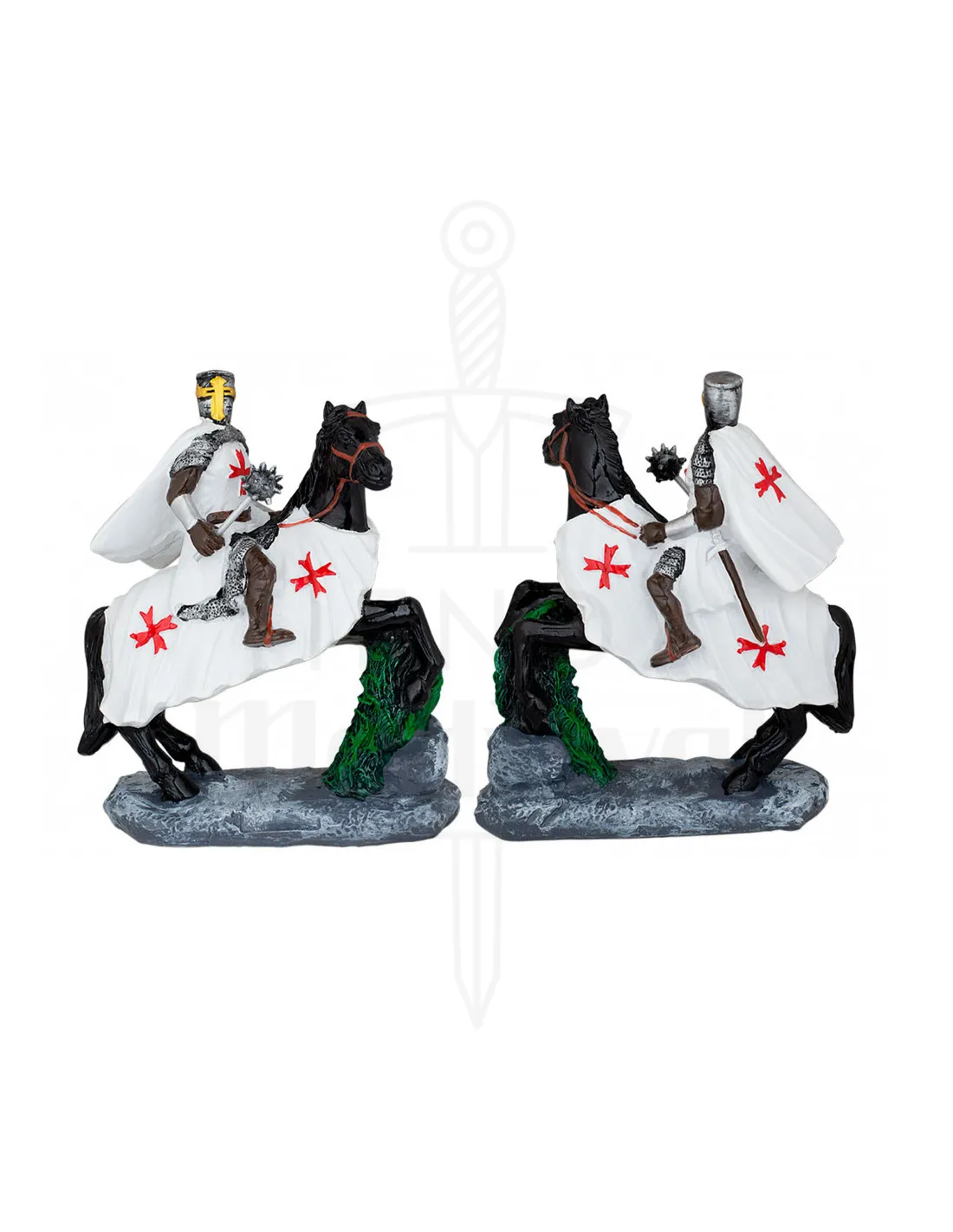 Caballero Templario a caballo con maza (20 cm.)