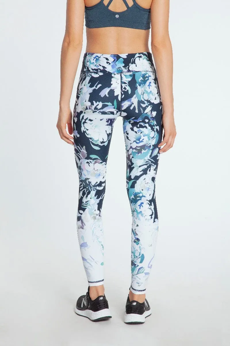 Calza Running Mujer ZVibes Athletic Print Turquesa