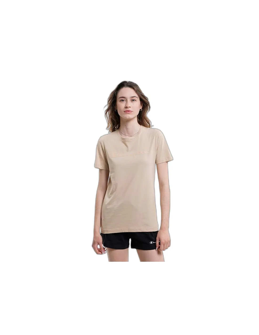 Camiseta Champion Crewneck Beige Mujer