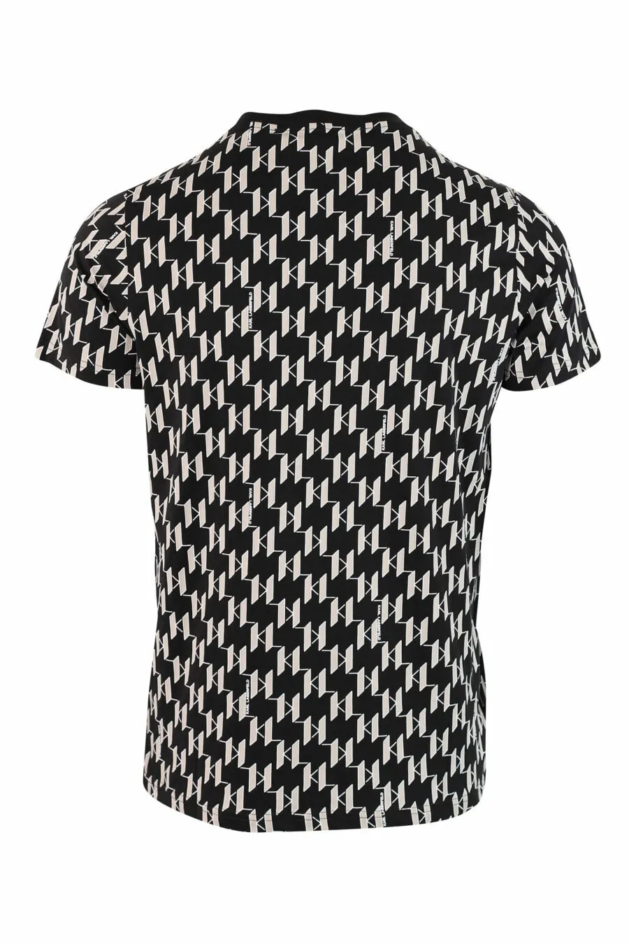Camiseta con monograma negro y beige