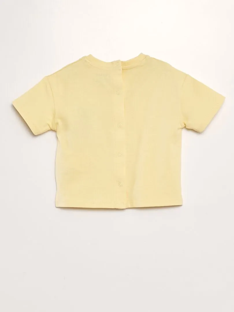CAMISETA DE ALGODóN CON AUTOMáTICOS EN LA PARTE TRASERA  TOUGH COTTON¿  UNISEX  AMARILLO