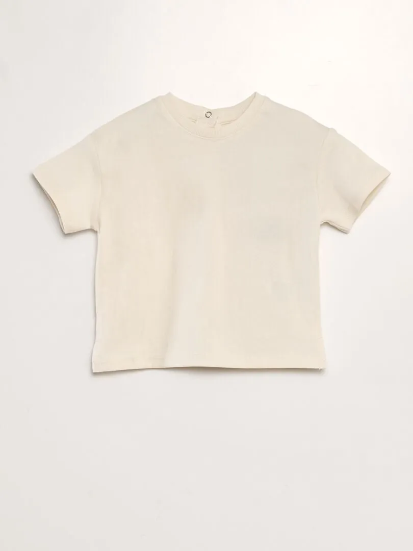 CAMISETA DE ALGODóN CON AUTOMáTICOS EN LA PARTE TRASERA  TOUGH COTTON¿  UNISEX  BLANCO