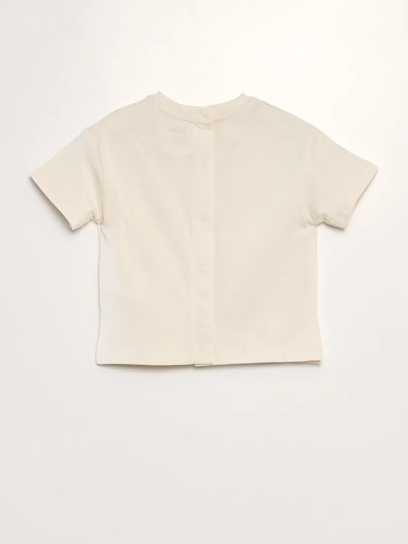 CAMISETA DE ALGODóN CON AUTOMáTICOS EN LA PARTE TRASERA  TOUGH COTTON¿  UNISEX  BLANCO