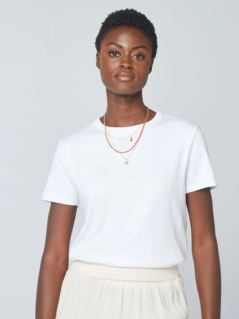 CAMISETA DE ALGODóN GRUESO  BLANCO