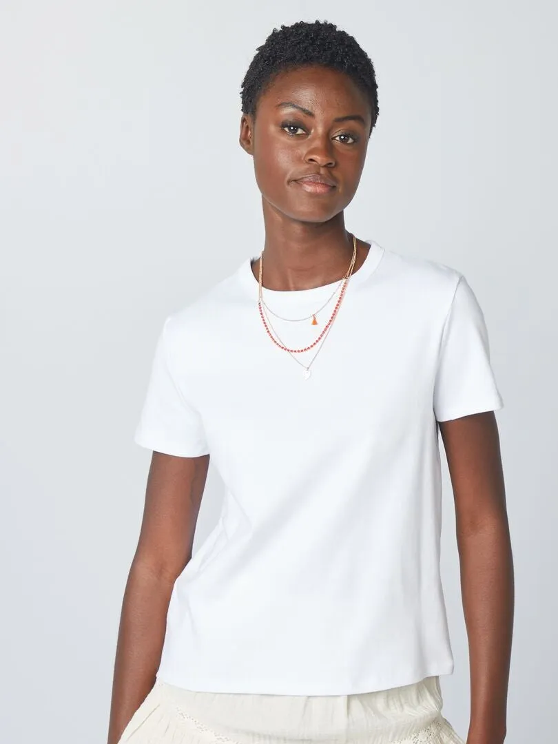 CAMISETA DE ALGODóN GRUESO  BLANCO