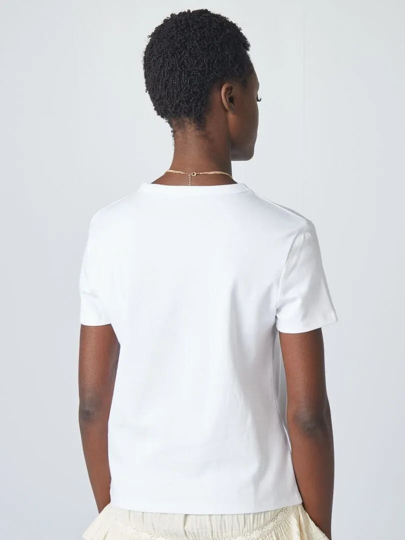 CAMISETA DE ALGODóN GRUESO  BLANCO