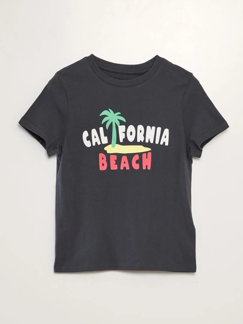 CAMISETA DE PUNTO ESTAMPADA  NEGRO