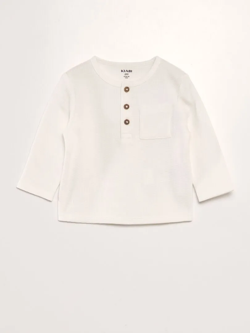 CAMISETA DE PUNTO GOFRADO  BLANCO