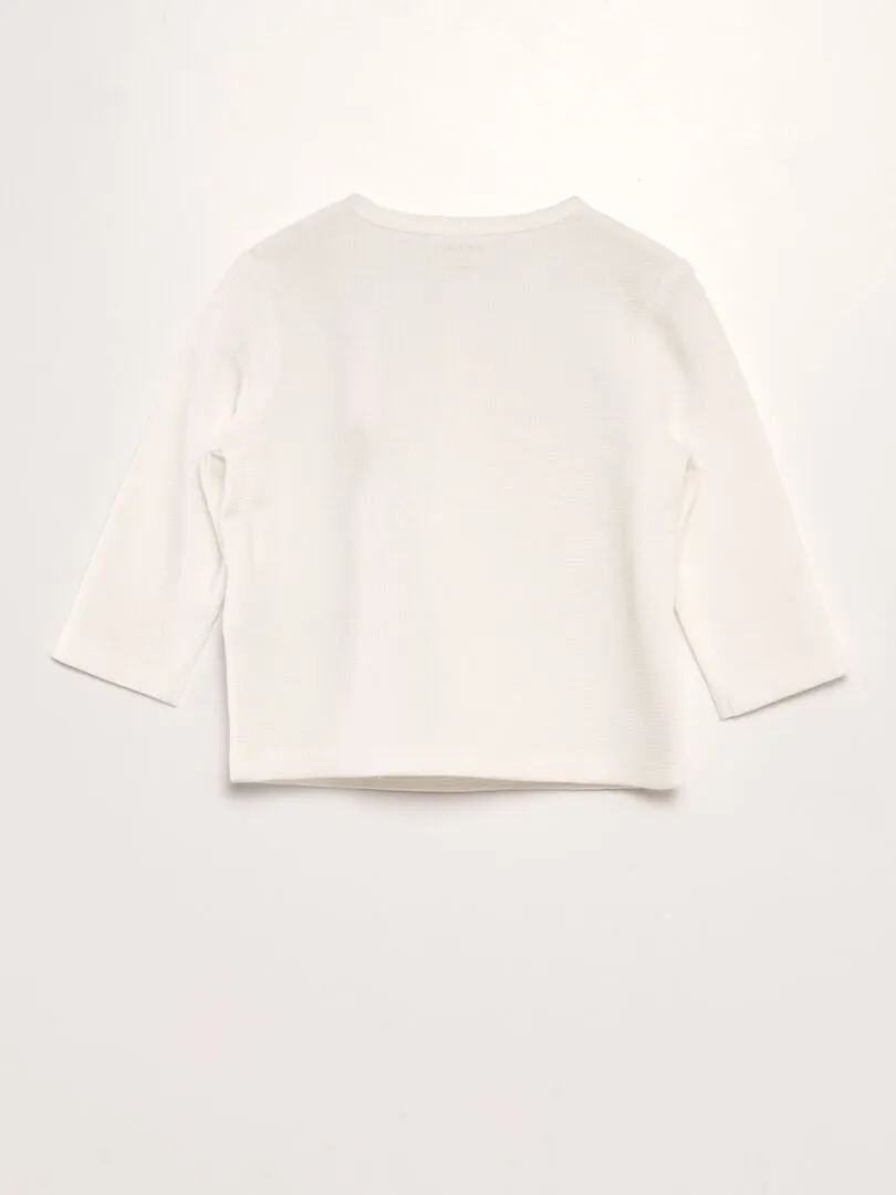 CAMISETA DE PUNTO GOFRADO  BLANCO