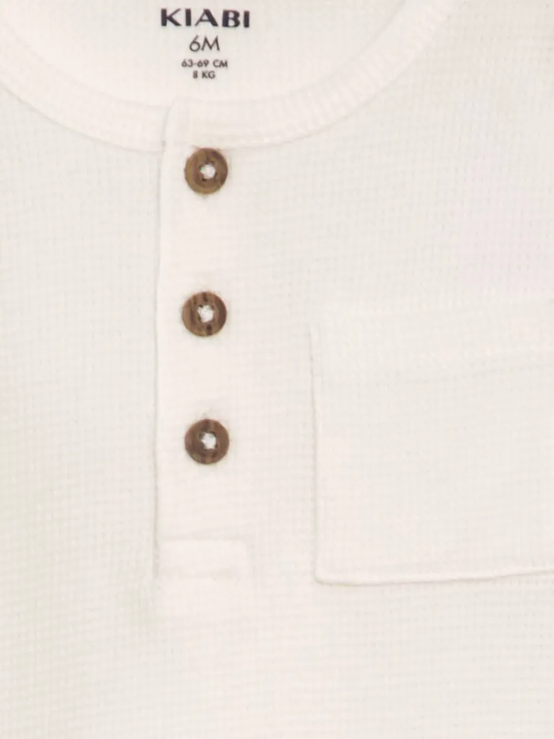 CAMISETA DE PUNTO GOFRADO  BLANCO