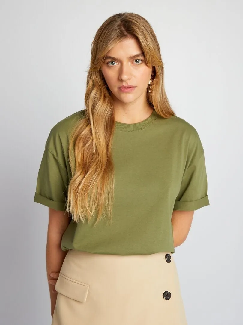 CAMISETA DE PUNTO  VERDE
