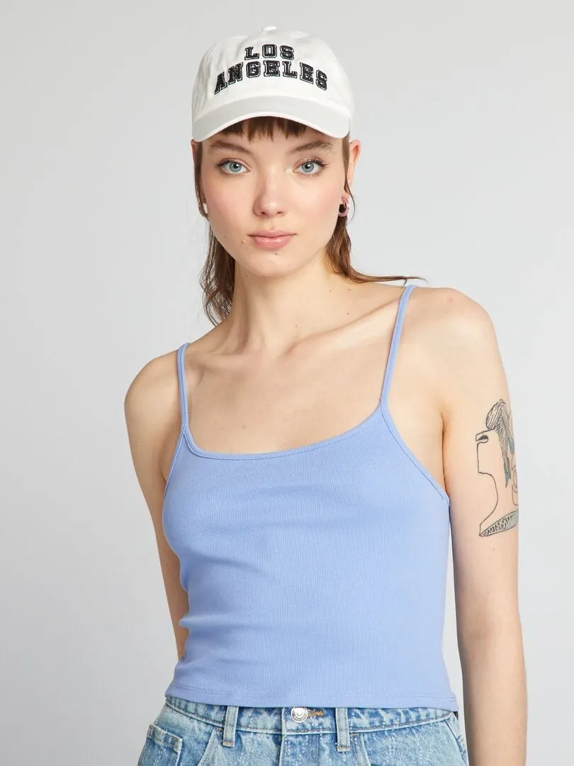CAMISETA DE TIRANTES ELáSTICA LISA  PURPURA